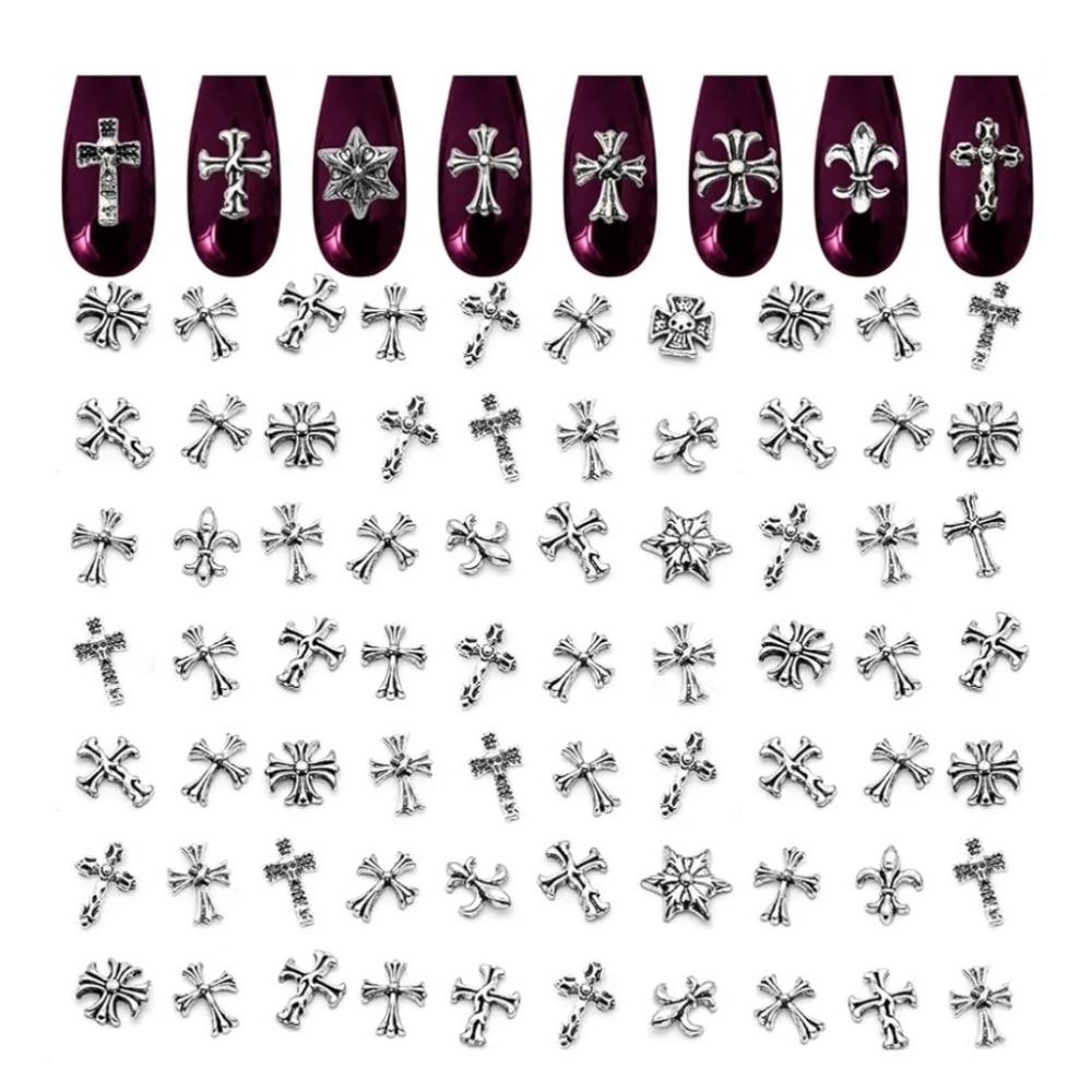 *New* Silver Cross Nail Art Charms